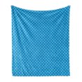 thumbnail image 1 of Modern Soft Flannel Fleece Throw Blanket, Eye Illustration New Age Queer Occult in Contemporary Details, Cozy Plush for Indoor and Outdoor Use, 70" x 90", Azure Blue and White, by Ambesonne, 1 of 5