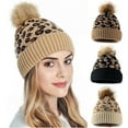 thumbnail image 2 of Windfall Womens Winter Knitted Beanie Hat Leopard Print Warm Hat, 2 of 2