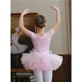 thumbnail image 3 of Girl's Elegant Ballet Dress Short Sleeve Dance Wear Sports Skirt Gymnastics Practice Dancing Leotardos, 3 of 7