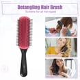 thumbnail image 7 of Unique Bargains Hair Brush 9 Row Styling Brush for Women Detangling Brush Travel Wet Hair Brush for Curly Hair Black Red, 7 of 7