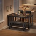 thumbnail image 2 of Dining Table Set for 4, Kitchen Table with Upholstered Bench and 2 Chairs,Kitchen Table and Chairs Set  Wooden Rectangular Dining Room Set, for Small Space, Apartment, Home, Easy Assembly, Rustic Brow, 2 of 9