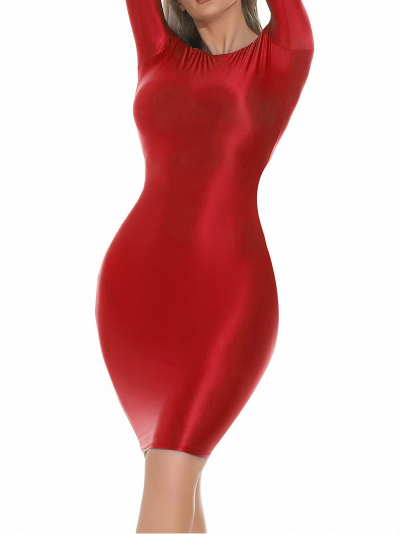 iiniim Women's Glossy Stretch Dresses Long Sleeve Semi See-through Sheer Mini Bodycon Dress Nightwear Burgundy M - Walmart.com iiniim Women's Glossy Stretch Dresses Long Sleeve Semi See-through Sheer Mini Bodycon Dress Nightwear Burgundy M - Walmart.com