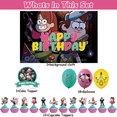 thumbnail image 3 of 32 Pcs For Gravity Falls Theme Birthday Party Decoration Set - Includes Happy Birthday Backdrop Decorations, Cupcake Toppers, and Balloons for Kids’ Celebrations, 3 of 4