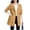 Khaki, variant on Women's Hooded Drawstring Waist Trench Coat Elastic Cuffs Long Sleeve Flap Pocket Mid Length Windproof Outerwear