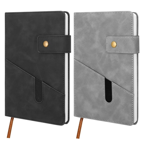 sixwipe 2 Pack A5 Leather Journal Notebook,200 Pages Ink-Proof 100 GSM Ivory Paper Paper with  Elastic Pocket & Bookmark, Versatile for Business & Personal Use