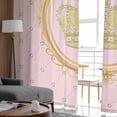thumbnail image 4 of Golden Crown Semi Sheer Curtains 72 Inch Length 2 Panels Set, Pink Cartoon Funny Geometric Plaid Art Sheer Kitchen Curtain Privacy Voile Window Curtain for Living Room Bedroom Rod Pocket Drapes, 4 of 7