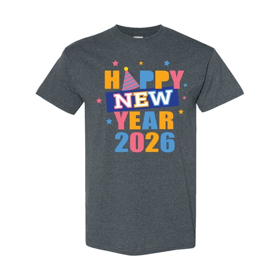 Inktastic Happy New Year Colorful 2026 with Stars T-Shirt