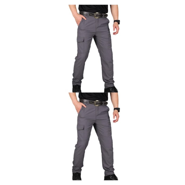 Sonducket Multi-Pocket Men Cargo Pants Summer Quick Lightweight Overalls Sportswear Trousers Drying Waterproof for Hiking Gris SG 2Conjunto