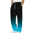 thumbnail image 1 of Puntoco Pantalones casuales largos para hombre, pantalones casuales de moda con bolsillos y estampado degradado, cintura elástica y rectos para hombre, 1 of 4