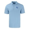 thumbnail image 2 of Men's Cutter & Buck Light Blue/White Kansas City Royals Big & Tall Forge Eco Double Stripe Stretch Recycled Polo, 2 of 3