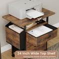 thumbnail image 3 of edx 24" Rolling File Cabinet with Drawers & Storage Shelf, Printer Stand Table Fits A4 Letter Size for Home Office, Rustic Brown, 3 of 8