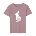 thumbnail image 4 of HOMBOM Easter Clothes Women Crew Neck Short Sleeve Pink T-shirt Easter Bunny Print Y2k Tops L, 4 of 5