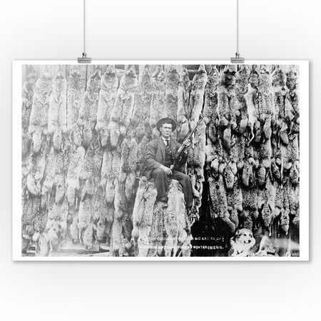 - Coyote Hunter with Sixty Pelts Photograph (9x12 Art Print, Wall Decor Travel Poster)