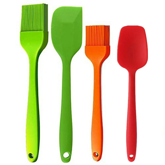 Basting Brush Spatula Set Kitchen Cooking Silicone Pastry BBQ Sauce Marinade Meat Glazing Oil Brush
