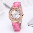 thumbnail image 2 of YZZZJZQL Women Watch Fashion Elegant Ladies Pu Leather Leather Waterproof Quartz Wristwatch Hot Pink, 2 of 4