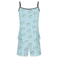 thumbnail image 3 of cfhntfmh Pajama Sets for Women Fashion Printed Spaghetti Strap Scoop Neck Sleeveless Tank Tops Comfy Shorts Sleepwear Sets, 3 of 4