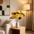 thumbnail image 6 of 7 Head Marigold Faux Flower Bunch, Layered Chrysanthemum Silk Bloom for Living Room Table Vase, Dining Centerpiece, Shelf Decor, No Maintenance, 6 of 6