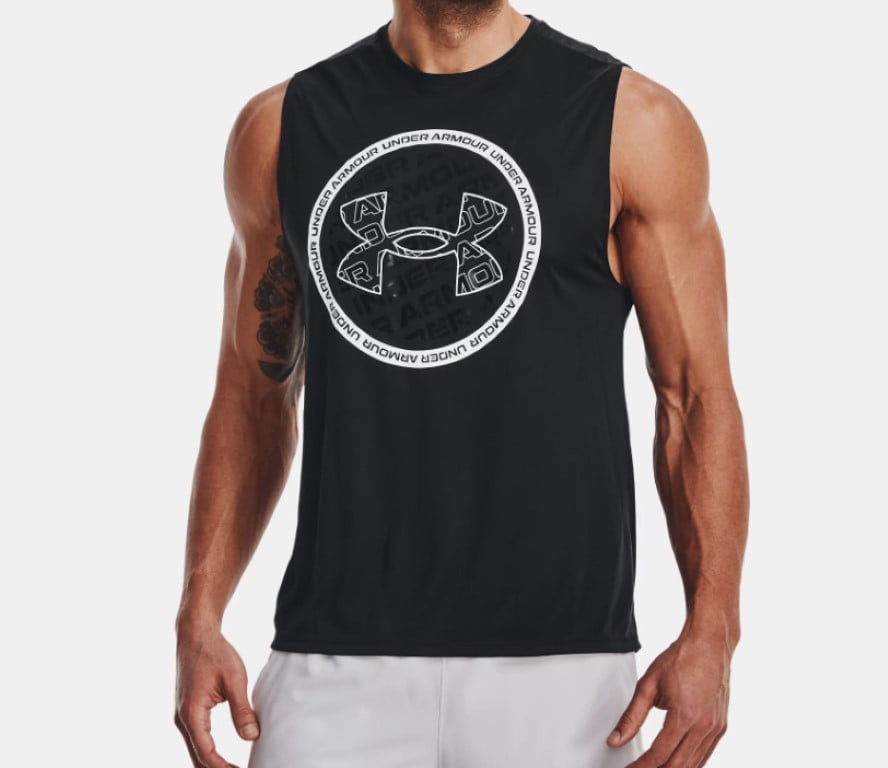 Under Armour Mens's Velocity Tank Loose Black TShirt