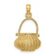 thumbnail image 5 of Auriga Fine Jewelry 14K Yellow Gold 3-D Moveable Handle Flower Basket Charm for Women (L - 17.4 mm, W - 14.2 mm), 5 of 6