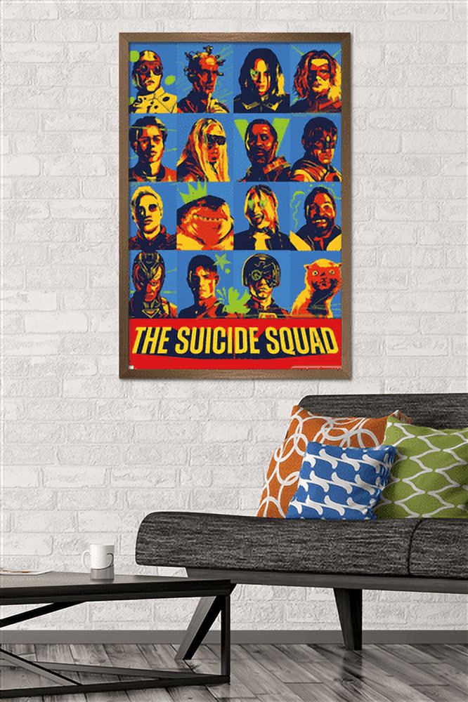 DC Comics Movie The Suicide Squad - Grid Wall Poster, 22.375" x 34", Framed