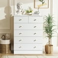 thumbnail image 2 of UBesGoo Commode en Bois à 6 Tiroirs pour Chambre, Commode, Unité d'Organisation de Rangement pour Vêtements, Blanc, 2 of 10