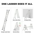 thumbnail image 3 of 17ft Multi-Position Foldable Aluminum Ladder, A-Frame and Straight Ladder, ANSI 250lbs, 3 of 10