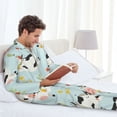 thumbnail image 6 of Picia Cute Cows Pattern Men’s Long-Sleeve Sleepwear Set - Soft 2-Piece Loungewear with Pockets, Comfy PJs for Relaxing Nights-Large, 6 of 7