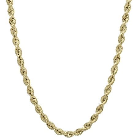 - 3.2mm Hollow Rope 10kt Yellow Gold Chain, 20