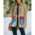 thumbnail image 5 of Chaqueta vaquera Retro de manga larga con bolsillo y solapa para mujer, chaqueta Retro holgada de lana con costuras vaqueras Vintage, novedad de 2023, 5 of 5