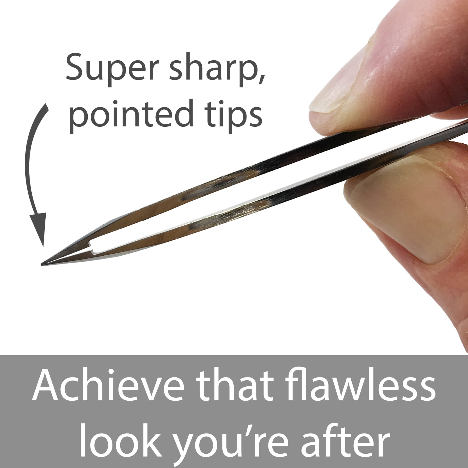 Zizzili Basics Elite Series Pointed Tweezers | Surgical Grade Stainless Steel | Sharp Precision Tips | Mirror Polish