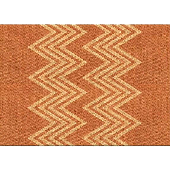 Ahgly Company Indoor Rectangle Patterned Carrot Orange Area Rugs, 3' x 5'