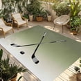 thumbnail image 2 of Outdoor Rug 3x5 ft Hockey Player Outdoor Large Area Rug Non Slip Rubber Sports Ground Gradient Green Front Door Mat RV Rug Camping Carpet Patio Outdoor Rugs for Backyard Balcony Deck Porch Indoor, 2 of 9
