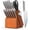 Brown, variant on Knife Set, 14 Piece Premium Japanese High-Carbon Stainless Steel Knife Block Set, Ultra-Sharp Kitchen Knife Set with Sharpener, Ideal Home Cooking Gift for Women