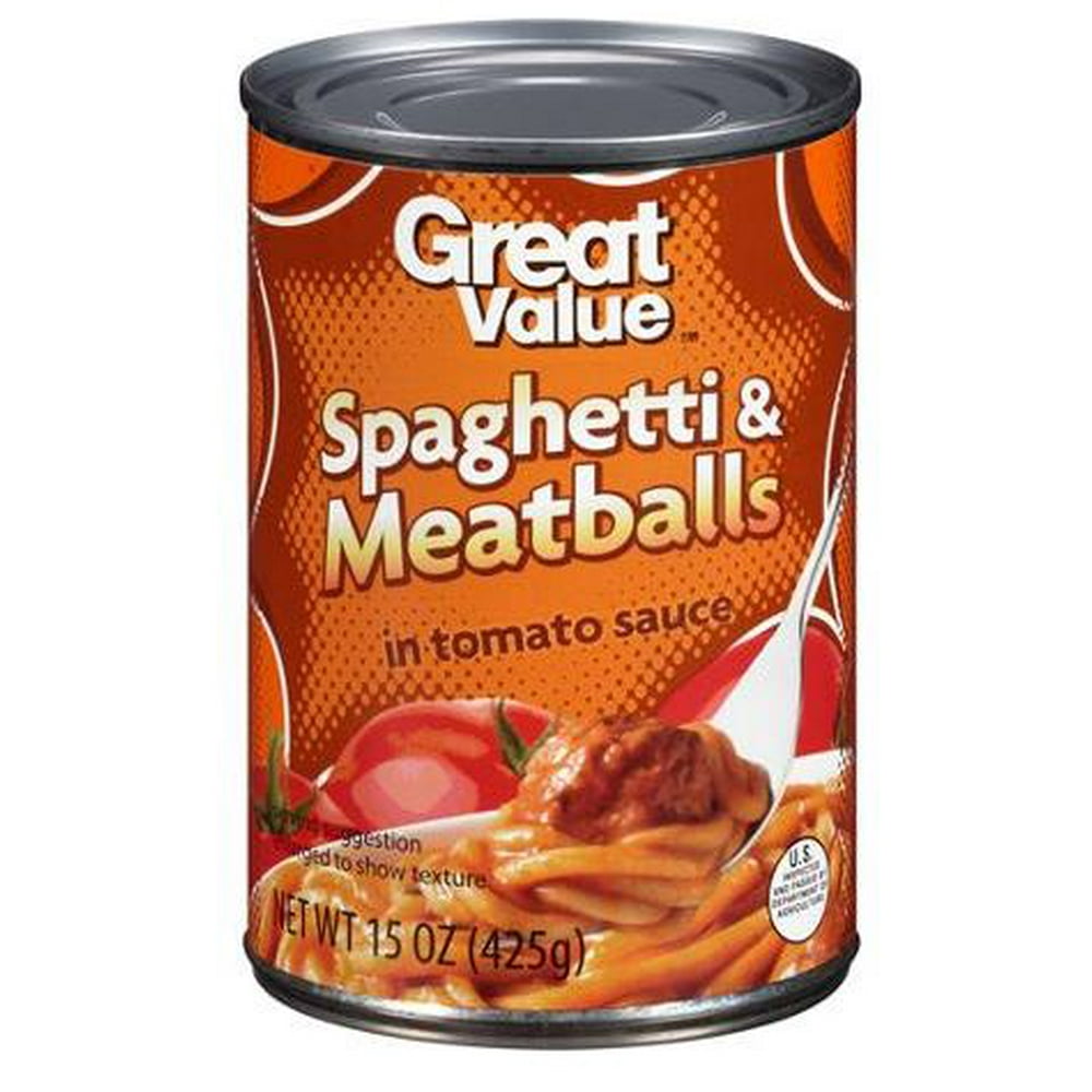 Great Value Spaghetti with Meatballs, 15 ounces