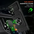thumbnail image 3 of Case Designed for Samsung Galaxy S25 Edge, Hybrid Back Case with Ring Stand & Hidden Card Slot & Support Magnetic Car Mount Shockproof Fall-Protection Slim Phone Cover for Galaxy S25 Edge, Black, 3 of 7