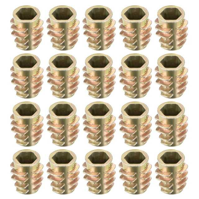 Unique Bargains Écrous Filetés en Alliage de Zinc Hex-Flush M6 Filetages Internes Longueur 13mm 20 Pcs