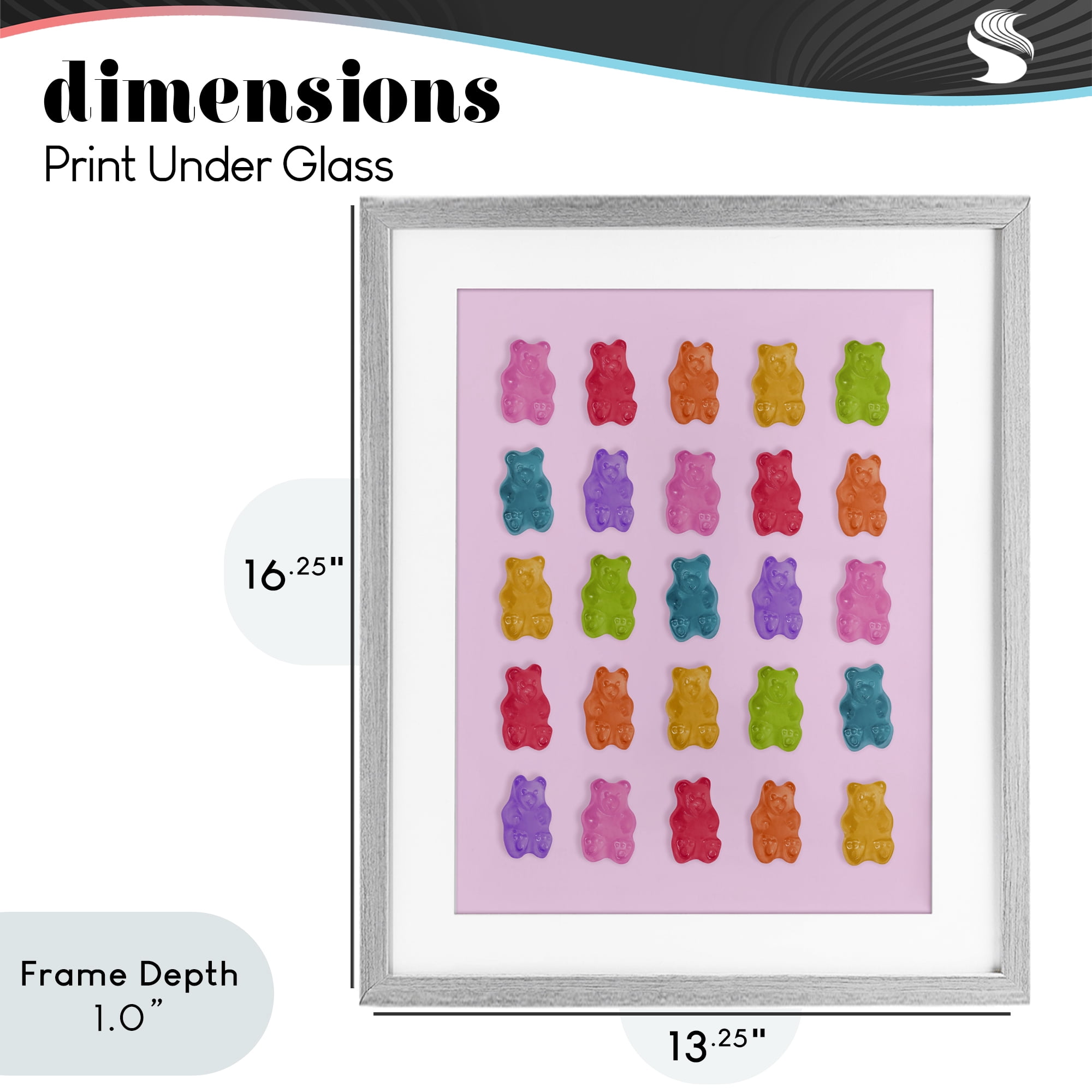 Stupell Industries Pastel Gummies on Pink Gray Framed Print Under Glass, design by LISH Creative