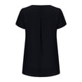 thumbnail image 5 of Daznico Women's V-Neck Chiffon Blouse, Ruffle Sleeve Pleated Flowy Tunic,M, 5 of 5