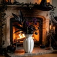 thumbnail image 6 of Eolstice White Faux Ceramic Vase, Vertical Striped Plastic Home Decor Vase, Fresh Dried Flowers Hydroponics Container, Living Room Centerpiece, 6 of 6