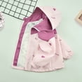 thumbnail image 5 of LRen Girls Hooded Windbreaker Zip Front Lightweight Spring Jacket, Heart Letter Print Outdoor Rain Coat for Kids Ages 3-14, School Daily Wear, 5 of 6