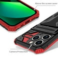 thumbnail image 3 of Cutyskin iPhone 15 Pro Max Armor Case with Hidden Card Holder Detachable Wallet Cover, Built-in Kickstand, Camera Lens Protection, Tough Rugged Shockproof Phone Case for iPhone 15 Pro Max, Red, 3 of 9