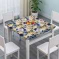 thumbnail image 3 of Yellow Lemon Fruit Leaves Beige Pattern Square Fitted Tablecloth with Elastic Edge,Square Table Cover,Washable Elastic Table Cover for Home Kitchen Party Decor 34"x34", 3 of 6
