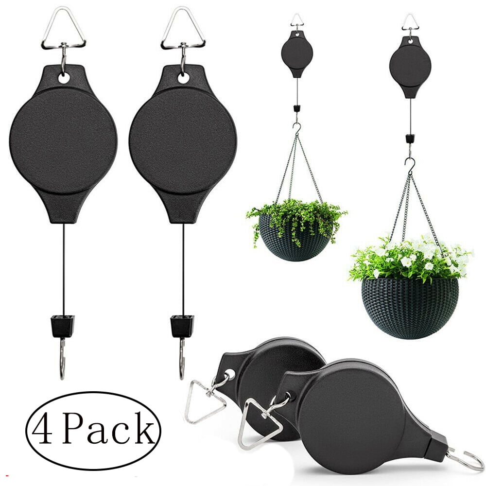 Retractable Pulley Hook Hanging Pull Down Hanger For Garden Flower Plant Baskets 