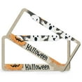 thumbnail image 2 of Halloween Pumpkin Ghost Boo License Plate Frames 2 Pack Autumn Halloween License Plate Frame License Plate Shield Frame 2 Hole Quality Aluminum License Plate Cover, 2 of 6