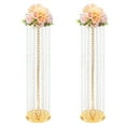 thumbnail image 4 of 2Pcs Acrylic Crystal Vases Wedding Centerpieces Gold Flower Stand Tabletop Decor, 4 of 12