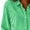 Green, variant on Women's Button Down Shirt Vertical Thin Stripe Rollable Long Sleeve Casual Layering Woven Tunic T Shirts Blouse for Women