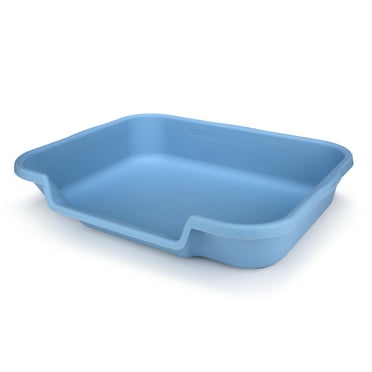 KittyGoHere Senior Cat Litter Box 1 Pack, Large Blue Low Entrance, Made in USA