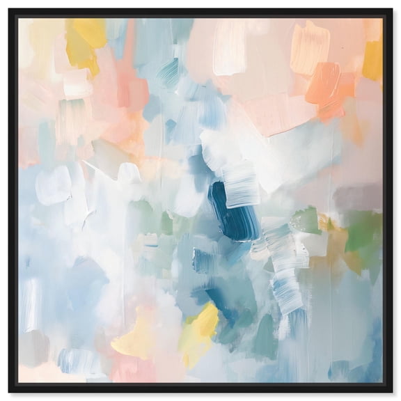 Estatico I Canvas Modern Color Abstract by Art Remedy, Black Frame, 12" x 12"