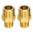 thumbnail image 1 of Uxcell 2pcs Adaptador de extensión de nipple de latón macho 3/8" NPT x 1/4" NPT, 1 of 6