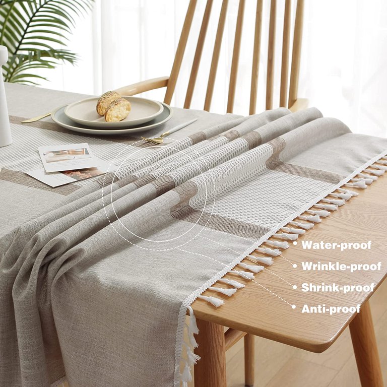 Grain Cotton Linen Blended Dining Table Cloth Napkins Placemats